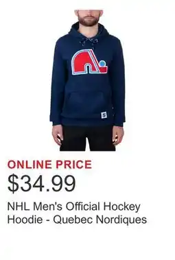 Costco NHL Men's Official Hockey Hoodie - Quebec Nordiques offer
