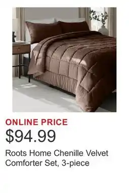 Costco Roots Home Chenille Velvet Comforter Set, 3-piece offer