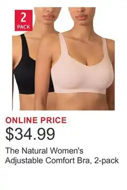 Costco The Natural Women's Adjustable Comfort Bra, 2-pack offer