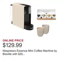 Costco Nespresso Essenza Mini Coffee Machine by Breville with $20 Nespresso Coffee Voucher, Matte Cream offer