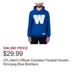 Costco CFL Men's Official Canadian Football Hoodie - Winnipeg Blue Bombers offer