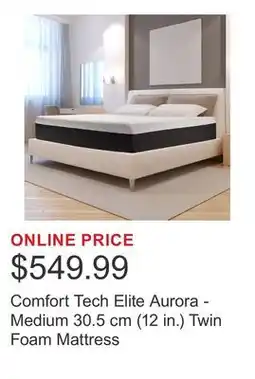 Costco Comfort Tech Elite Aurora - Medium 30.5 cm (12 in.) Twin Foam Mattress offer