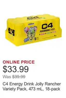 Costco C4 Energy Drink Jolly Rancher Variety Pack, 473 mL, 18-pack offer