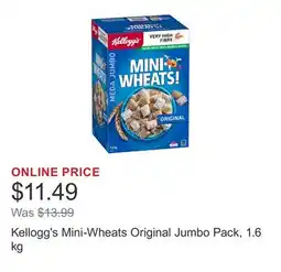 Costco Kellogg's Mini-Wheats Original Jumbo Pack offer