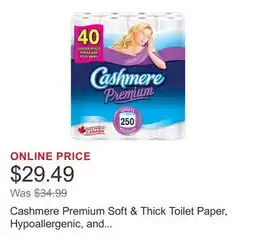 Costco Cashmere Premium Soft & Thick Toilet Paper, Hypoallergenic, and Septic Safe, 40-pack offer
