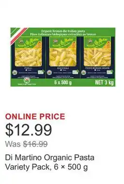 Costco Di Martino Organic Pasta Variety Pack, 6 × offer