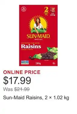 Costco Sun-Maid Raisins, 2 × offer