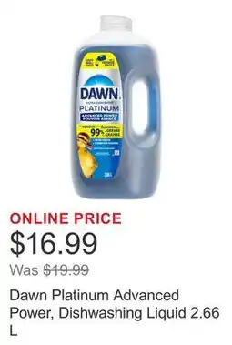 Costco Dawn Platinum Advanced Power, Dishwashing Liquid offer