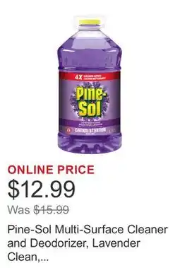 Costco Pine-Sol Multi-Surface Cleaner and Deodorizer, Lavender Clean, Splash-less Formula offer