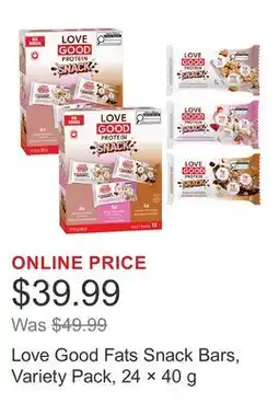 Costco Love Good Fats Snack Bars, Variety Pack, 24 × offer