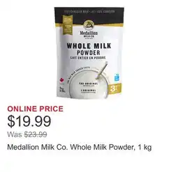 Costco Medallion Milk Co. Whole Milk Powder offer