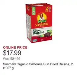 Costco Sunmaid Organic California Sun Dried Raisins offer