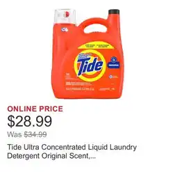 Costco Tide Ultra Concentrated Liquid Laundry Detergent Original Scent, 146 loads offer