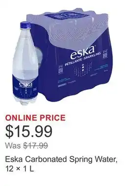 Costco Eska Carbonated Spring Water, 12 × offer