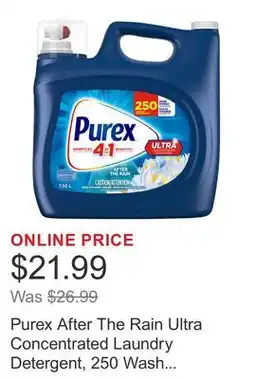 Costco Purex After The Rain Ultra Concentrated Laundry Detergent, 250 Wash Loads offer