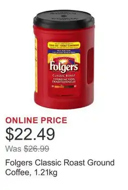Costco Folgers Classic Roast Ground Coffee offer
