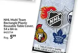 Party City NHL Multi Team Rectangle Plastic Reusable Table Cover, 54 x 84-in offer