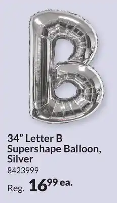 Party City 34 Letter B Supershape Balloon, Silver offer
