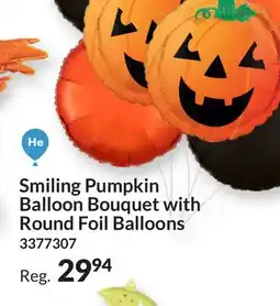 Party City Smiling Pumpkin Balloon Bouquet with Round Foil Balloons offer