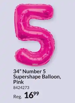 Party City 34 Number 5 Supershape Balloon, Pink offer