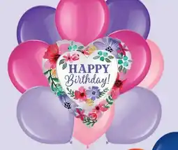 Party City Happy Birthday! Satin Floral Balloon Bouquet, 10-pk offer