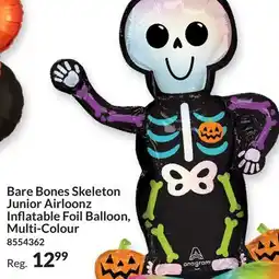 Party City Bare Bones Skeleton Junior Airloonz Inflatable Foil Balloon, Multi-Colour offer