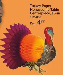 Party City Turkey Paper Honeycomb Table Centrepiece, 15-in offer