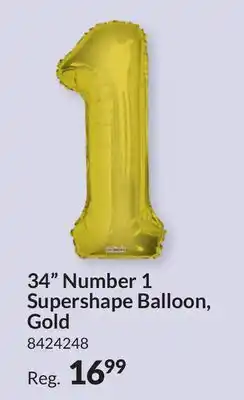 Party City 34 Number 1 Supershape Balloon, Gold offer