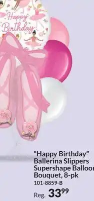 Party City Happy Birthday Ballerina Slippers Supershape Balloon Bouquet offer