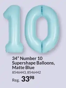 Party City 34 Number 10 Supershape Balloons, Matte Blue offer