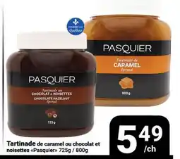 Pasquier Tartinade de caramel ou chocolat et noisettes Pasquier offer