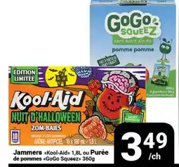 Pasquier Jammers Kool-Aid ou Purée de pommes GoGo Squeez offer