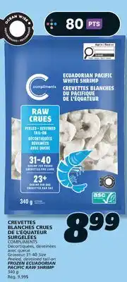 IGA COMPLIMENTS FROZEN ECUADORIAN PACIFIC RAW SHRIMP offer