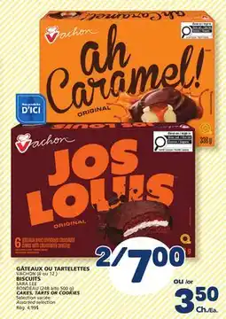 Marché Bonichoix VACHON (6 or/to 12), SARA LEE RONDEAU (248 to 500 g) CAKES, TARTS OR COOKIES offer