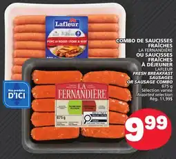 Marché Bonichoix LA FERNANDIÈRE, LAFLEUR FRESH BREAKFAST SAUSAGES OR SAUSAGE COMBO offer