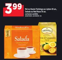 Maxi THÉ OU TISANE TWININGS OU LIPTON, 20 UN., SALADA OU RED ROSE, 70 UN offer