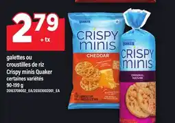 Maxi GALETTES OU CROUSTILLES DE RIZ CRISPY MINIS QUAKER offer