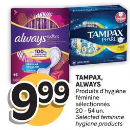 Brunet TAMPAX, ALWAYS Produits d'hygiène féminine sélectionnés offer