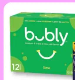 Familiprix BUBLY Sparkling water 12x 355ml or MONTELLIER Carbonated natural spring water, 10x 355ml offer