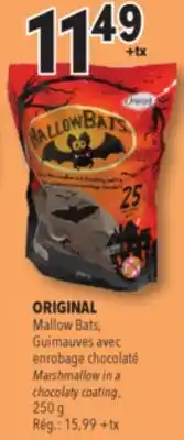 Familiprix ORIGINAL Mallow Bats Marshmallow in a chocolaty coating offer
