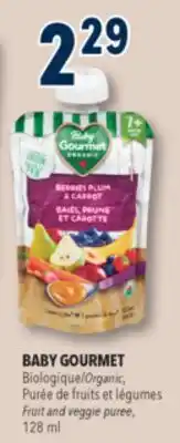 Familiprix BABY GOURMET Organic, Fruit and veggie puree 128ml offer