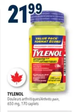 Familiprix Tylenol value pack arthritis pain 650mg acetaminophen caplets 170un offer