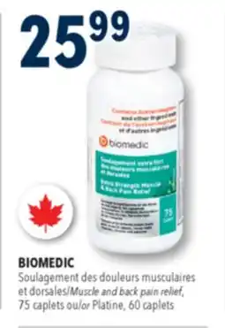 Familiprix Biomedic extra strength muscle & back pain relief caplets 75un offer