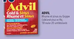 Familiprix Advil Cold & Sinus analgesic and decongestant non-drowsy caplets offer