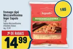 Marché Adonis FROMAGE RÂPÉ MOZZARELLISSIMA LÉGER SAPUTO | SAPUTO MOZZARELLISSIMA SHREDDED CHEESE offer