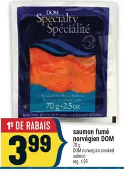 Marché Adonis SAUMON FUMÉ NORVÉGIEN DOM | DOM NORWEGIAN SMOKED SALMON offer