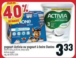 Marché Adonis YOGOURT ACTIVIA OU YOGOURT À BOIRE DANINO | ACTIVIA YOGURT offer