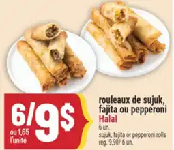 Marché Adonis rouleaux de sujuk, fajita ou pepperoni Halal | sujuk, fajita or pepperoni rolls offer
