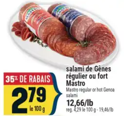 Marché Adonis salami de Gênes régulier ou fort Mastro | Mastro regular or hot Genoa salami offer