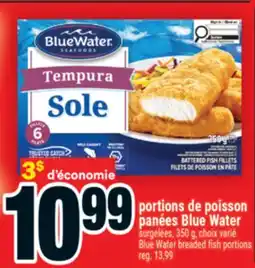 Super C portions de poisson panées Blue Water | Blue Water breaded fish portions offer